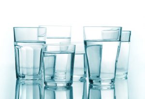 three glass and water